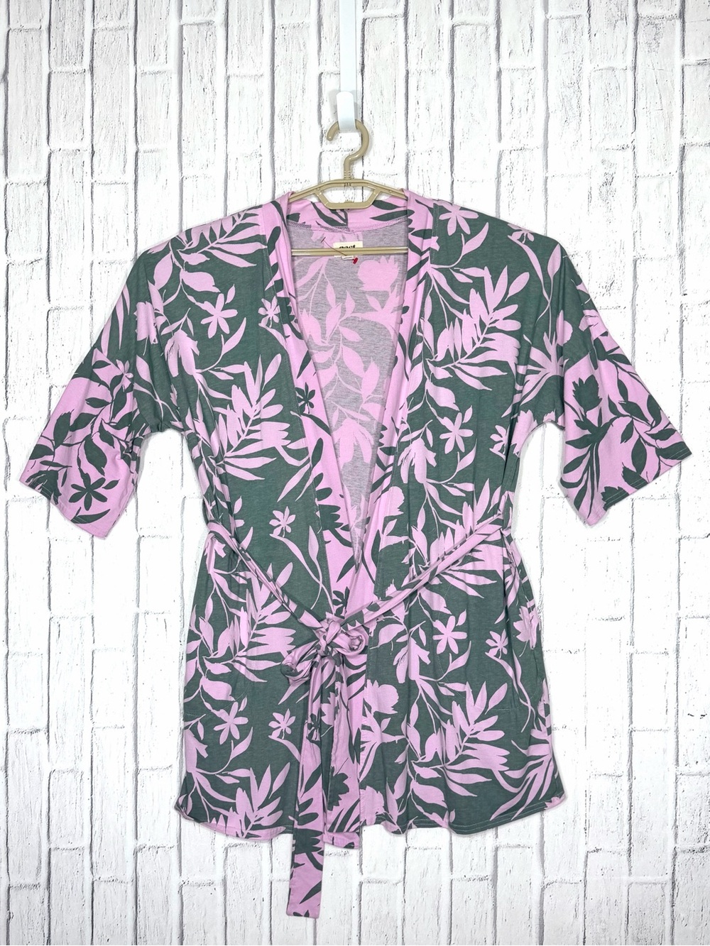 🌿💗 PACT SET 100% Organic Cotton Floral Robe & Pants Set M / M-L - Picture 2 of 14